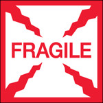 4 x 4" - "Fragile" Labels  500/Roll