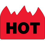1 1/2 x 2" - "Hot" (Bill of Lading) Flame Labels - 500/Roll