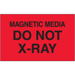 3 x 5" - "Magnetic Media Do Not X-Ray" (Fluorescent Red) Labels - 500/Roll