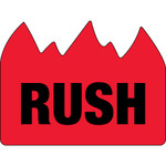 1 1/2 x 2" - "Rush" (Bill of Lading) Flame Labels - 500/Roll