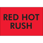 2 x 3" - "Red Hot Rush" (Fluorescent Red) Labels - 500/Roll