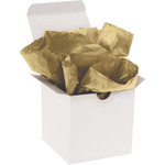 20 x 30" Metallic Gold Gift Grade Tissue Paper - 200/Roll