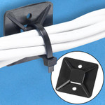 3/4 x 3/4" Black Cable Tie Mounts - 100/Case
