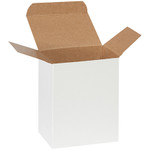 4 x 3 x 5" White Reverse Tuck Folding Cartons - 250/Case