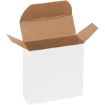 2 3/8 x 7/8 x 2 3/8" White Reverse Tuck Folding Cartons - 1000/Case