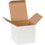 4 x 4 x 4" White Reverse Tuck Folding Cartons - 250/Case