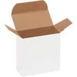 3 x 1 5/16 x 3" White Reverse Tuck Folding Cartons - 1000/Case