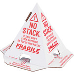 White with Red Print Pallet Cones - English, French & Spanish - 100/Case