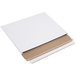 17 x 14 x 1" White Stayflats® Gusseted Mailers - 100/Case