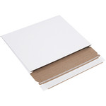10 x 7 3/4 x 1" White Stayflats® Gusseted Mailers - 100/Case