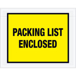 7 x 5 1/2" Yellow "Packing List Enclosed" Envelopes -- 1000/Case