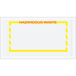 5 1/2 x 10" Yellow Border "Hazardous Waste" Document Envelopes - 1000/Case