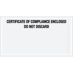 6 x 11" "Certificate of Compliance Enclosed" Transportation Envelopes - 1000/Case