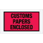 5 1/2 x 10" Red "Customs Papers Enclosed" Envelopes - 1000/Case