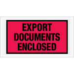 5 1/2 x 10" Red "Export Documents Enclosed" Envelopes - 1000/Case
