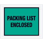 7 x 5 1/2" Green "Packing List Enclosed" Envelopes -- 1000/Case