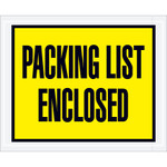 4 1/2 x 5 1/2" Yellow "Packing List Enclosed" Envelopes -- 1000/Case