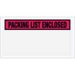 5 1/2 x 10"  Red "Packing List Enclosed" Envelopes -- 1000/Case