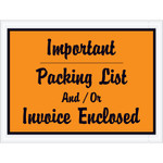 4 1/2 x 6" Orange "Important Packing List And/Or Invoice Enclosed" Envelopes - 1000/Case