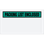 5 1/2 x 10" Green "Packing List Enclosed" Envelopes - 1000/Case