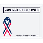 4 1/2 x 5 1/2" U.S.A. Ribbon "Packing List Enclosed" Envelopes - 1000/Case