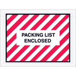 4 1/2 x 6" Red (Striped) "Packing List Enclosed" Envelopes -- 1000/Case