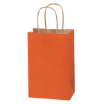5 1/2 x 3 1/4 x 8 3/8" Orange Tinted Shopping Bags - 250/Case