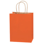8 x 4 1/2 x 10 1/4" Orange Tinted Shopping Bags - 250/Case
