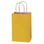 5 1/2 x 3 1/4 x 8 3/8" Yellow Tinted Shopping Bags - 250/Case