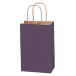 5 1/2 x 3 1/4 x 8 3/8" Purple Tinted Shopping Bags - 250/Case