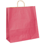 18 x 7 x 18 3/4" Pink Tinted Shopping Bags - 200/Case