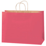 16 x 6 x 12" Pink Tinted Shopping Bags - 250/Case