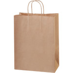10 x 5 x 13" Kraft Paper Shopping Bags - 250/Case