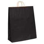 16 x 6 x 19 1/4" Black Tinted Shopping Bags - 200/Case