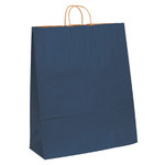 16 x 6 x 19 1/4" Navy Tinted Shopping Bags - 200/Case