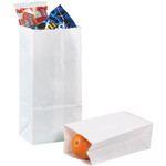 3 1/2 x 2 3/8 x 6 7/8" White Grocery Bags - 500/Case