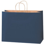 16 x 6 x 12" Navy Tinted Shopping Bags - 250/Case