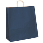 18 x 7 x 18 3/4" Navy Tinted Shopping Bags - 200/Case
