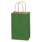 5 1/2 x 3 1/4 x 8 3/8" Green Tinted Shopping Bags - 250/Case