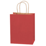 8 x 4 1/2 x 10 1/4" Red Tinted Shopping Bags - 250/Case