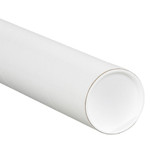 4 x 30" White Tubes with Caps - 15/Case