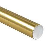 3 x 12" Gold Tubes with Caps - 24/Case