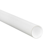 2 1/2 x 26" White Tubes with Caps - 34/Case