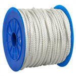3/8", 3,240 lb, White Twisted Nylon Rope - 600'/Coil