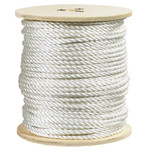 3/8", 2,900 lb, White Twisted Polyester Rope - 600'/Coil