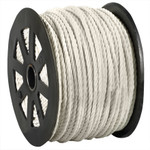 3/8", 2,450 lb, White Twisted Polypropylene Rope - 600'/Coil