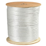 5/8", 6,000 lb, White Solid Braided Nylon Rope - 500'/Coil