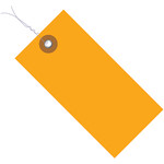 3 1/4 x 1 5/8" Orange Tyvek® Pre-Wired Shipping Tag - 100/Case