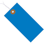 3 3/4 x 1 7/8" Blue Tyvek® Pre-Wired Shipping Tag - 100/Case