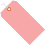 2 3/4 x 1 3/8" Pink 13 Pt. Shipping Tags - Pre-Strung - 1000/Case